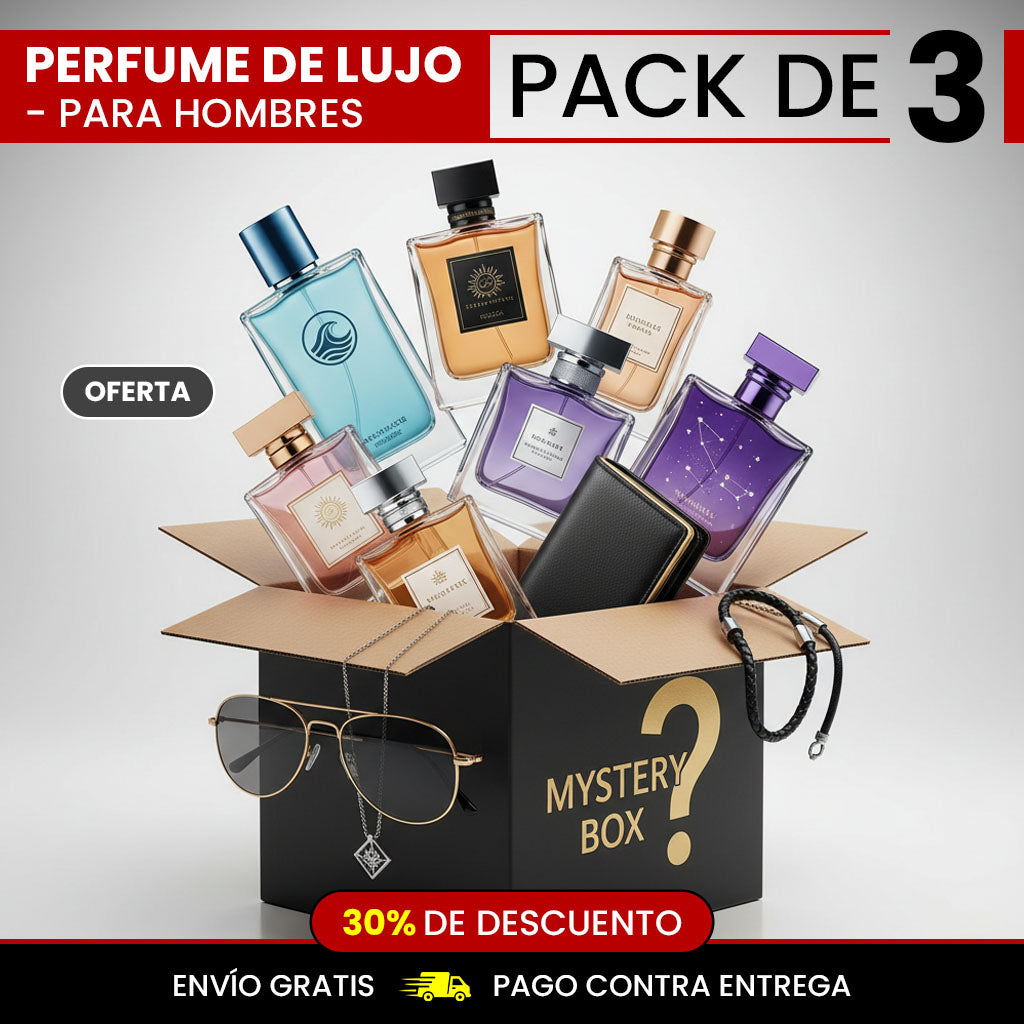 30% OFF 🔥 Pack de 3 perfumes de lujo para hombre (Edición Mystery Box)